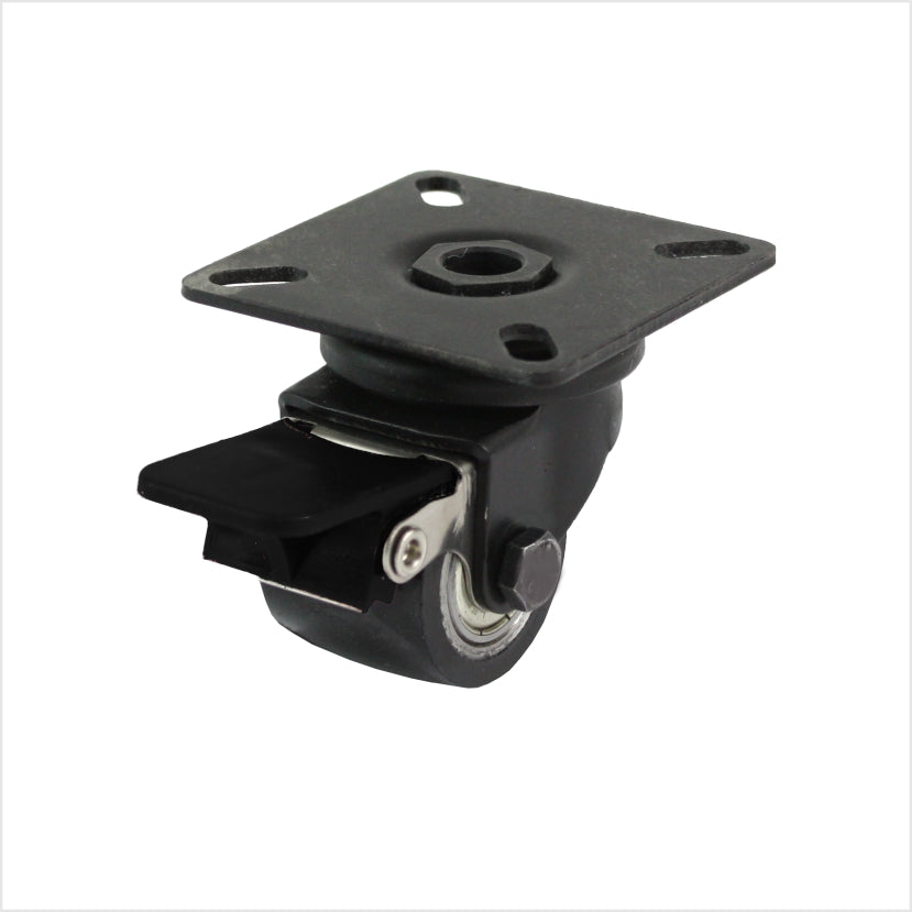 35 mm Schwarze mini-Schwerlast Lenkrolle mit Platte und Feststeller