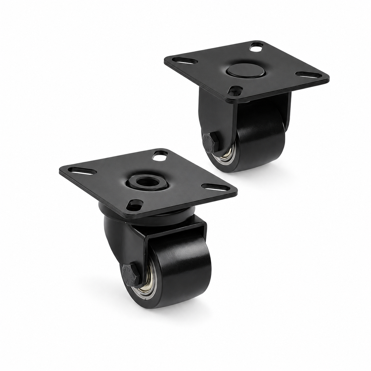 Black mini heavy duty castors 35 mm