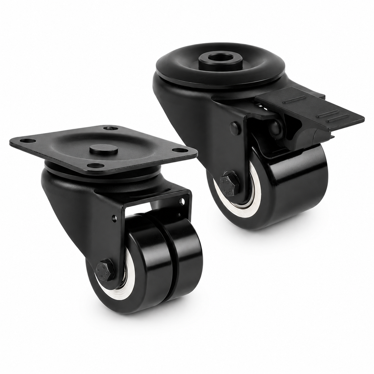Black mini heavy duty castors 50 mm