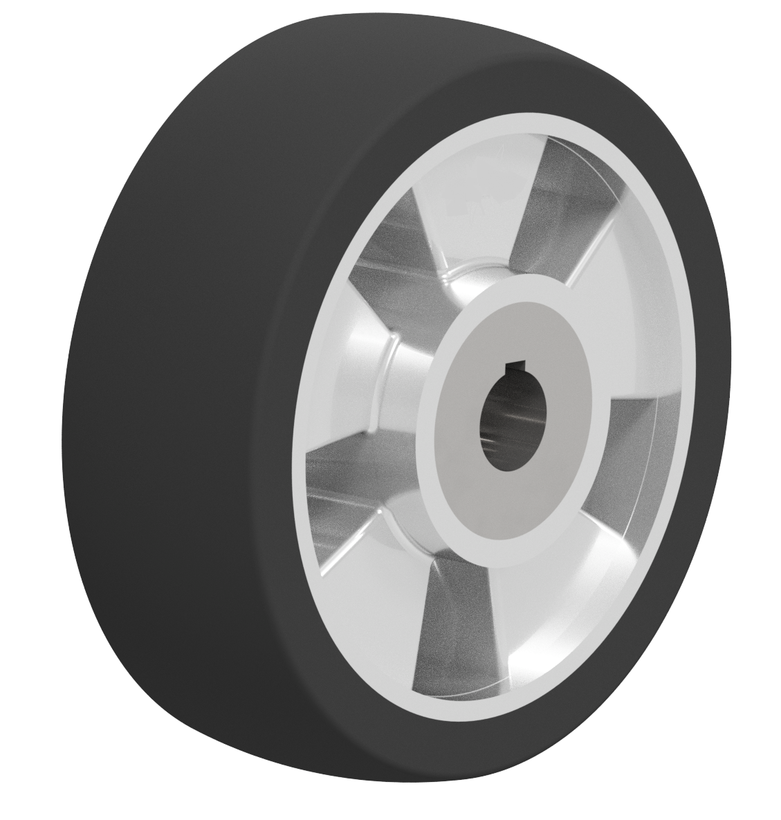Drive wheels rubberized