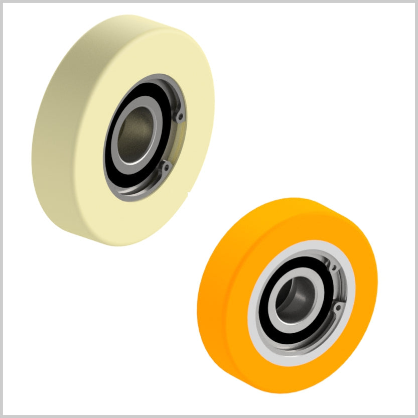 Polyamide and polyurethane guide rollers