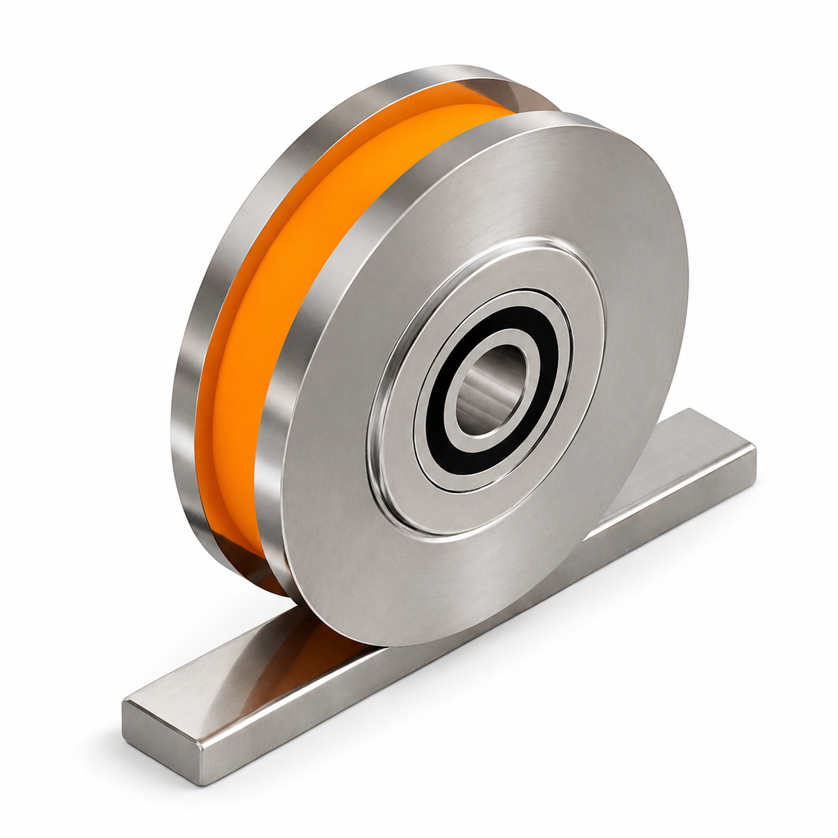 Double flanged steel wheels with polyurethane tread (MDI-PU)