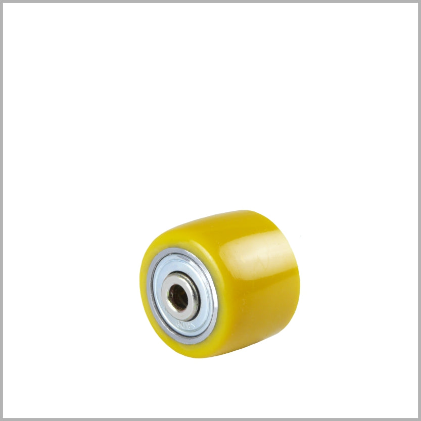 35 x 27 mm mini heavy-duty wheel made of polyurethane Shore 92° A.