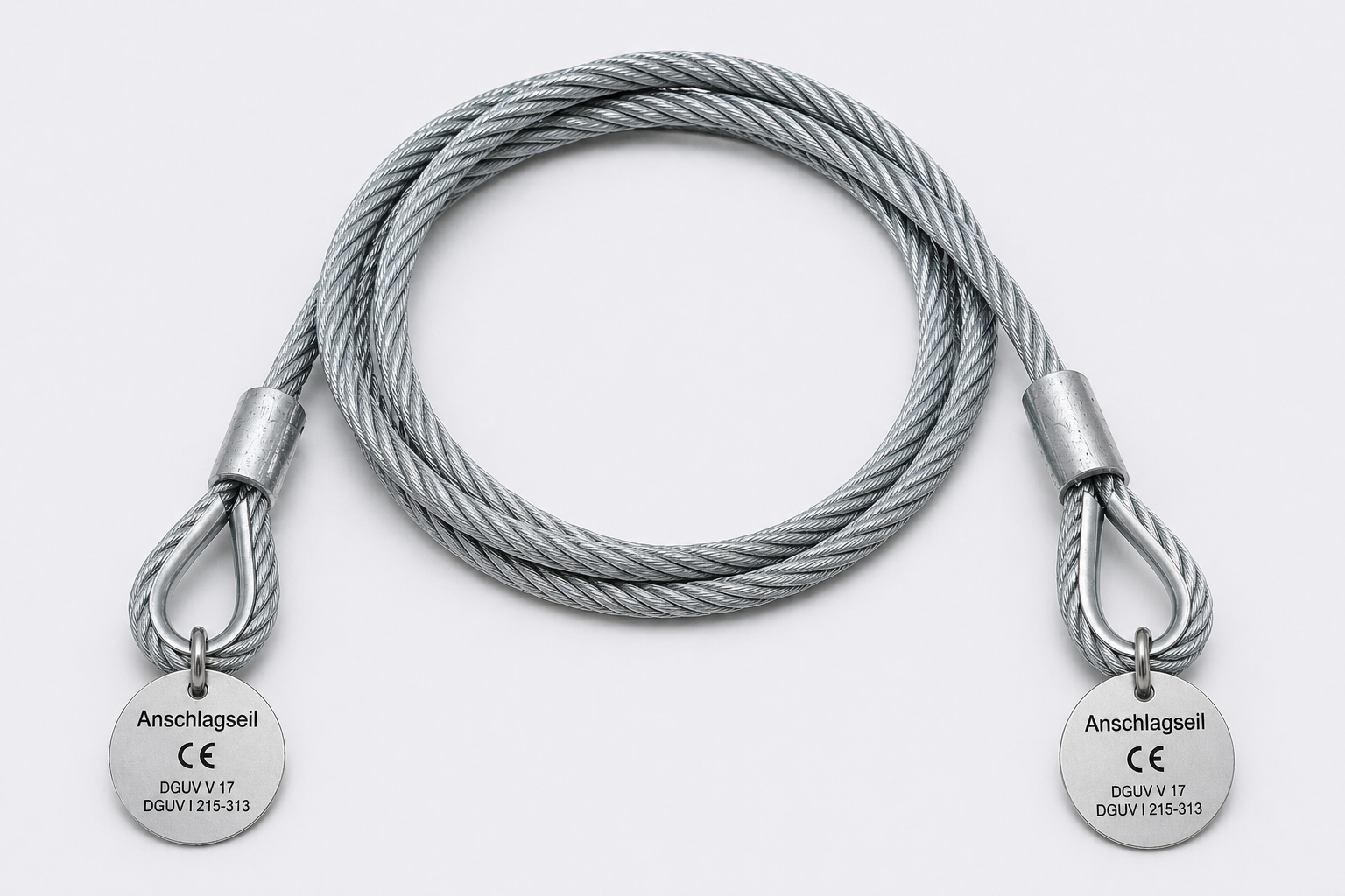 Sling rope 10 mm – galvanized, assembled, with labeling