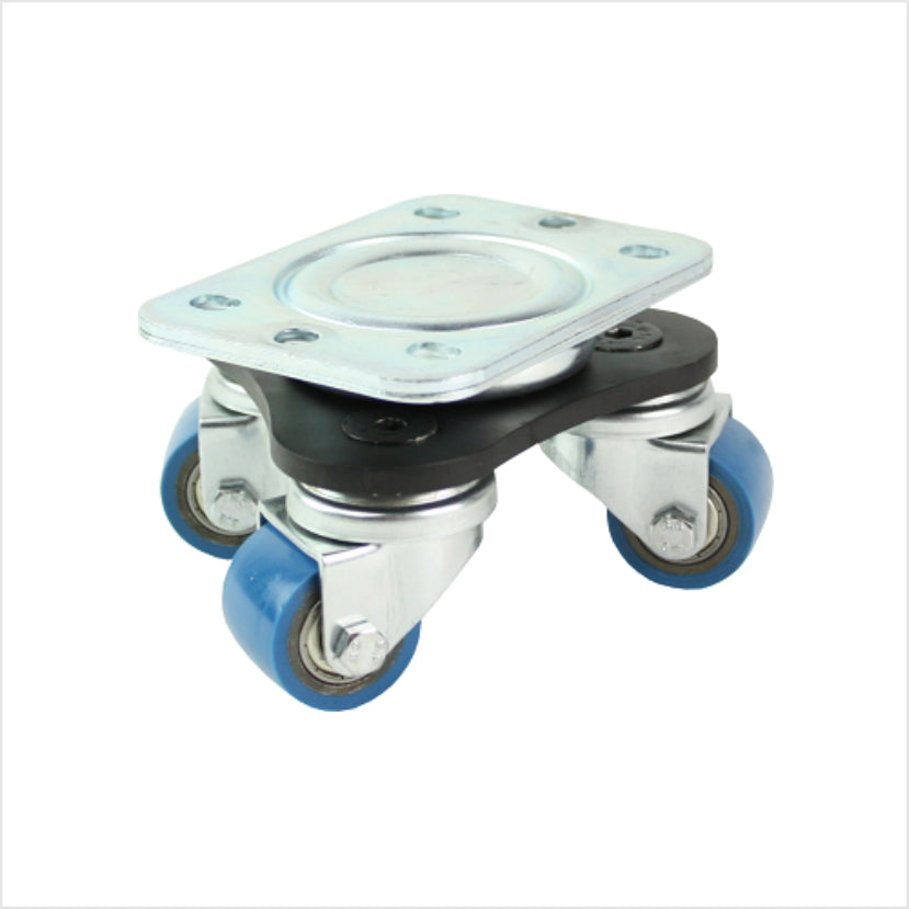 65 mm Schwerlast-Drehteller, 3 PU-Doppel-Lenkrollen, ballig - DRT-MG/690KBA/065/30 main image 1