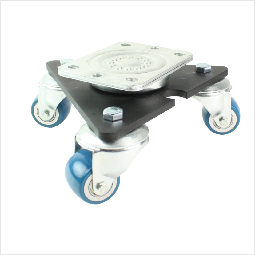 50 mm Mini-Schwerlast-Drehteller mit Soft-Polyurethan-Rad, ballige Lauffläche – weiches PU-Rad mit gewölbtem Profil für bessere Richtungsstabilität.