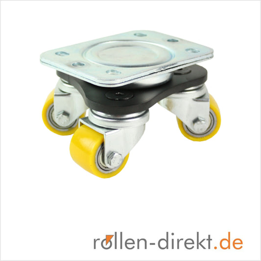 35 mm mini heavy duty stage swivel with yellow polyurethane wheels