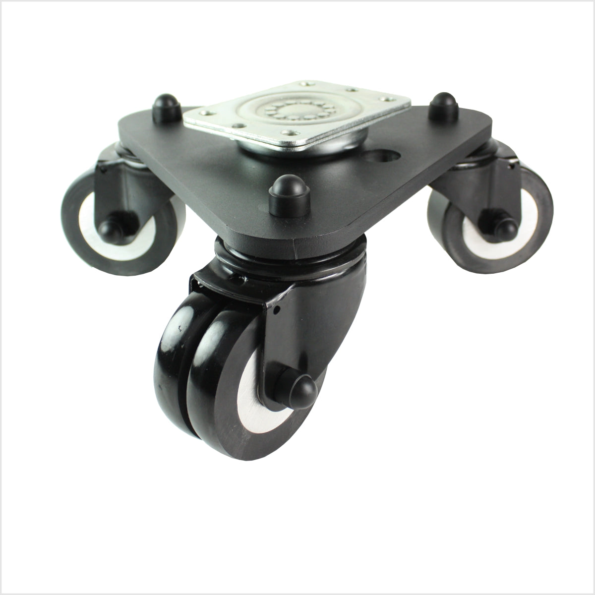 80 mm Drehteller 3 professionell-PU-Lenkrollen, ballig, schwarz - DRT-TS/691KBA/080/30