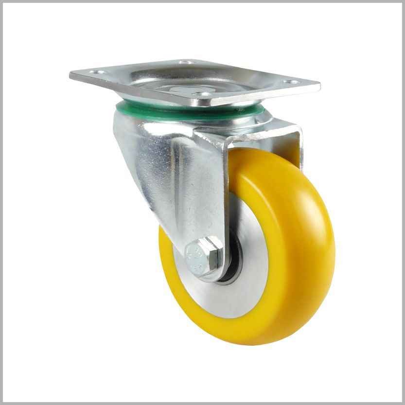 125 mm swivel caster, polyurethane wheel, crowned & flat - L-TS/690KBA/125/40