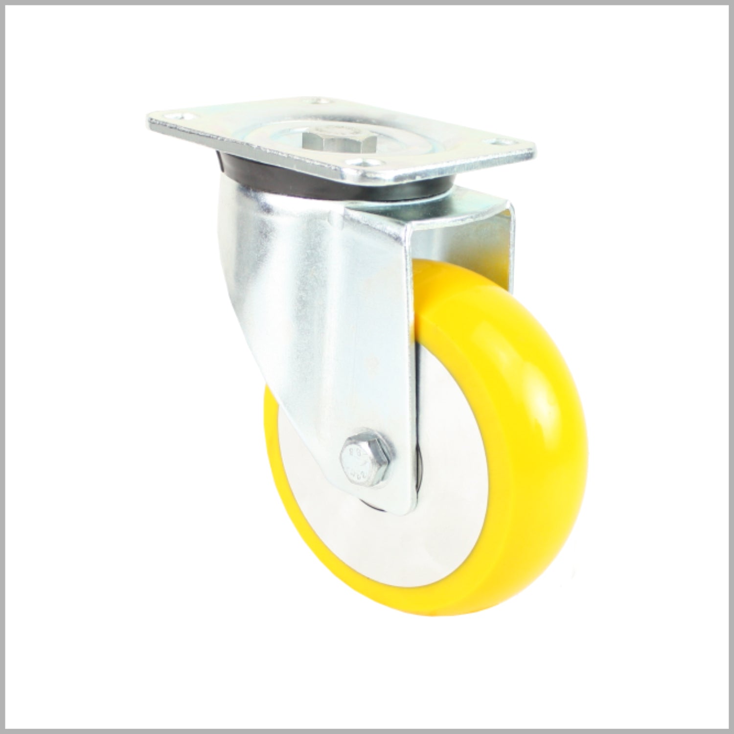 100 mm swivel caster, PU wheel, crowned, ball bearing - LL/690KBA/100/40