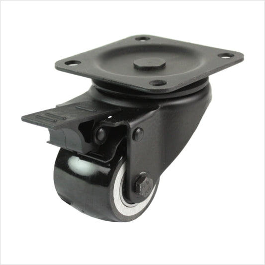 mini heavy-duty castor - black swivel castor 50 mm with brake