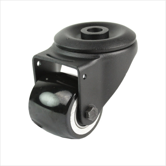 mini heavy-duty castor - black swivel castor 50 mm with bolt hole