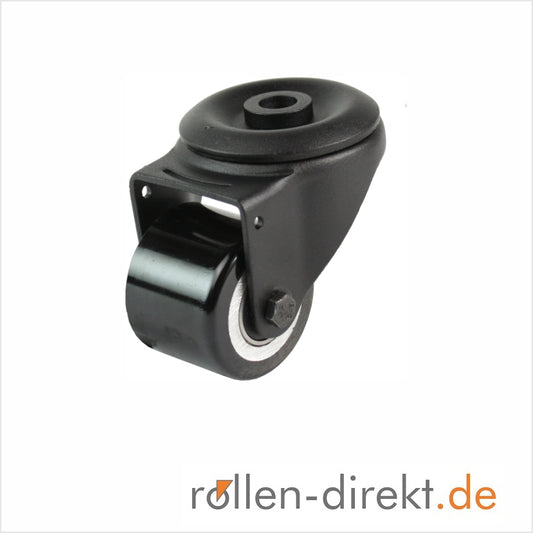 mini heavy-duty castor - black swivel castor 50 mm with bolt hole