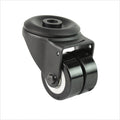Mini heavy-duty swivel castor R-MIB-691KFL with flat double wheels and bolt-hole fitting, wheel size 50 × 20 mm, compact industrial castor for high load capacity applications