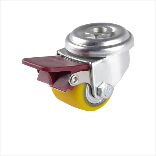 35 mm mini heavy-duty swivel castor with bolt hole and brake