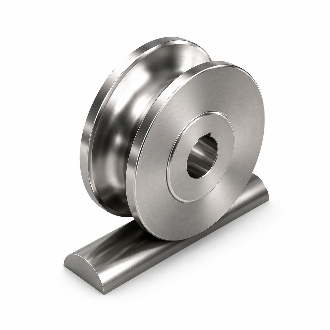U-profile roller steel with feather keyway Ø250 mm