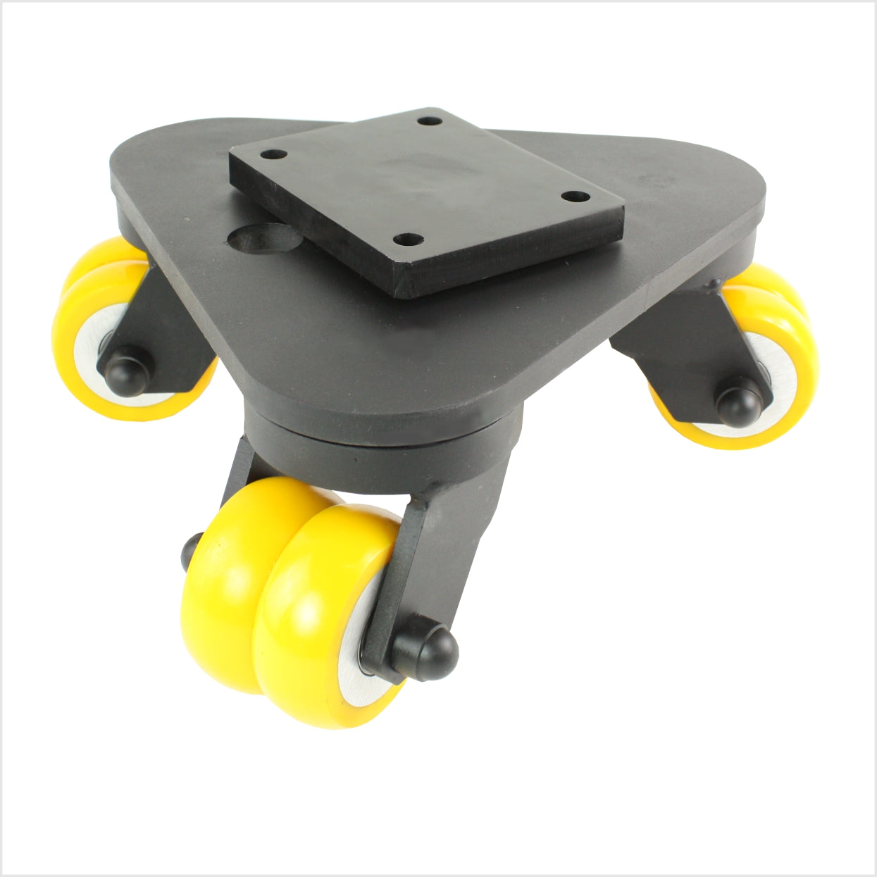 100 mm Schwerlast-Drehteller, 3 PU-Lenkrollen, ballig - DRT-MG/690KBA/100/50