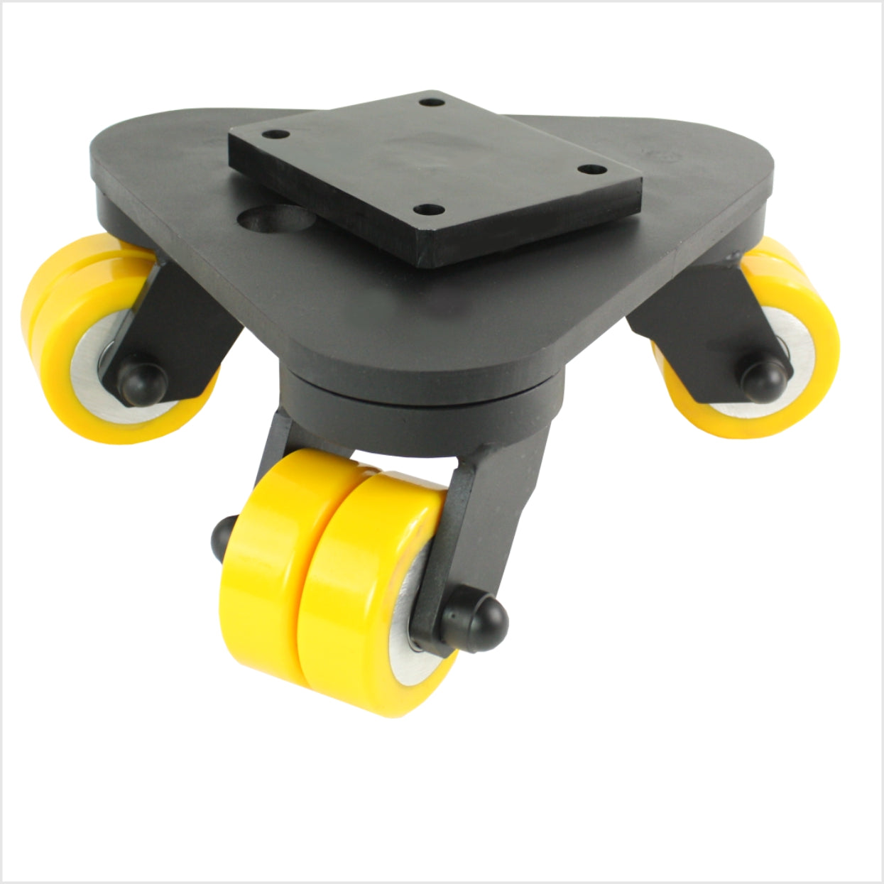 100 mm Schwerlast-Drehteller, 3 PU-Lenkrollen, flach - DRT-MG/690KFL/100/50