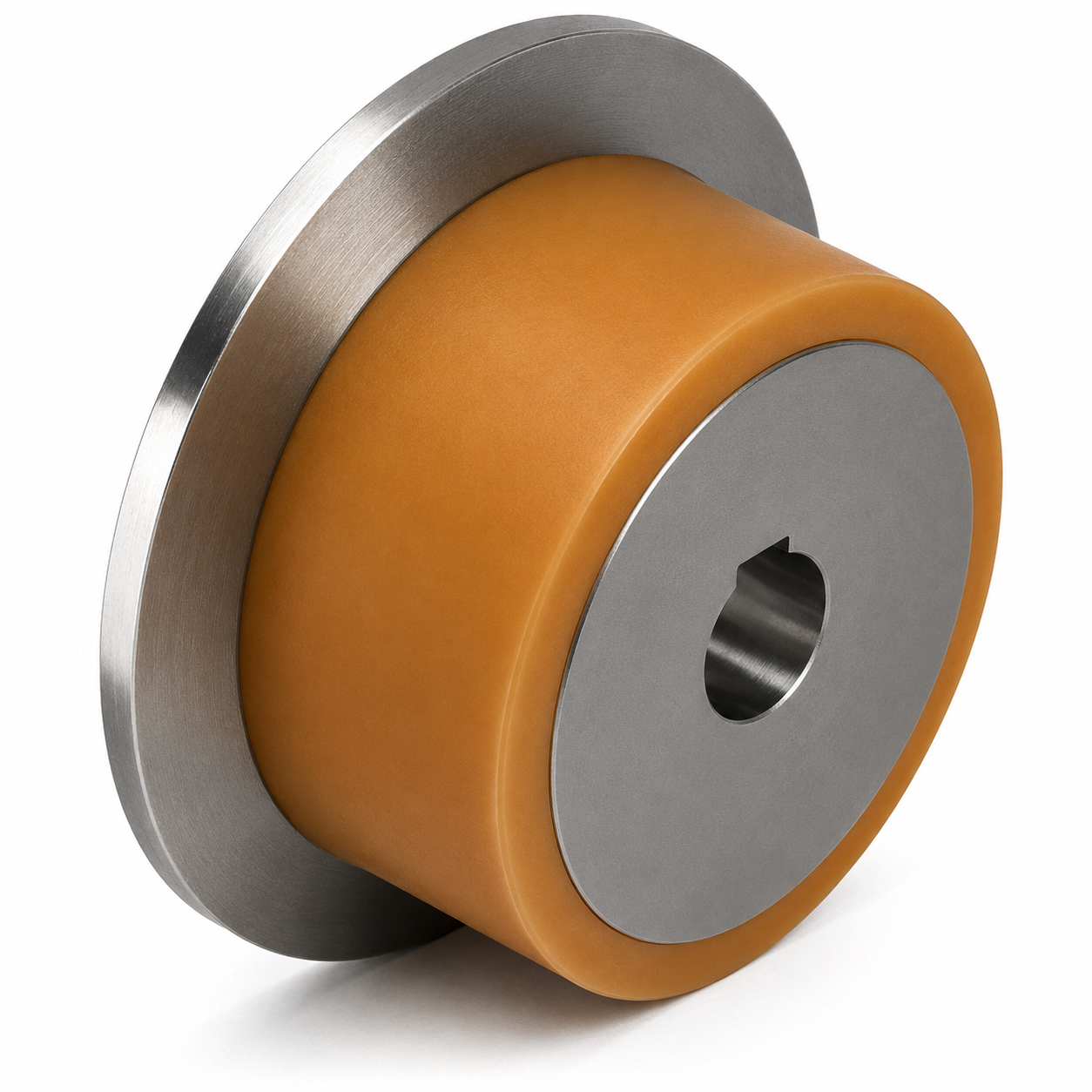 Spurkranz-drive wheel with Vulkollan-Bandage and Nabennut auf Stahlkern