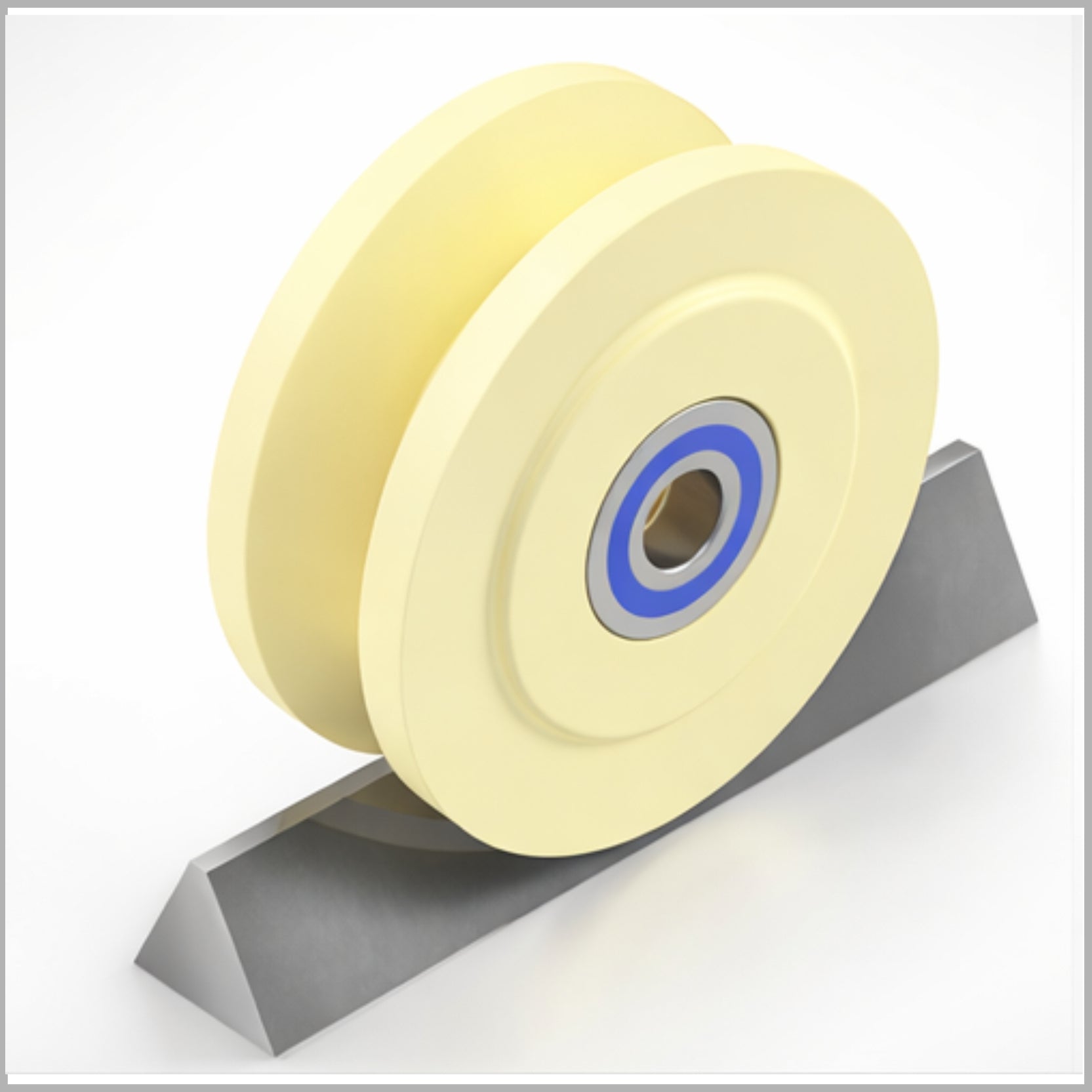 200 mm V-groove profile roller, polyamide 6G natural, ball bearing - DSPV-2505K/200/33/25