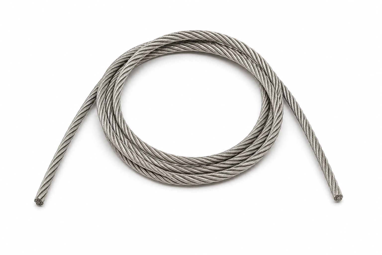 Stainless steel rope 4 mm for pulleys, 7x19, 1.4401