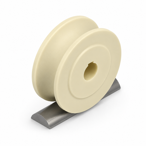 U-profile roller polyamide 6G with feather keyway Ø250 mm