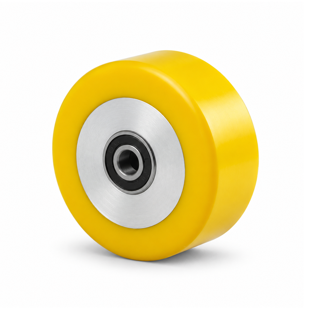 80 × 30 mm Polyurethan-Rad mit Alu-Vollkern, flach – Serie 690