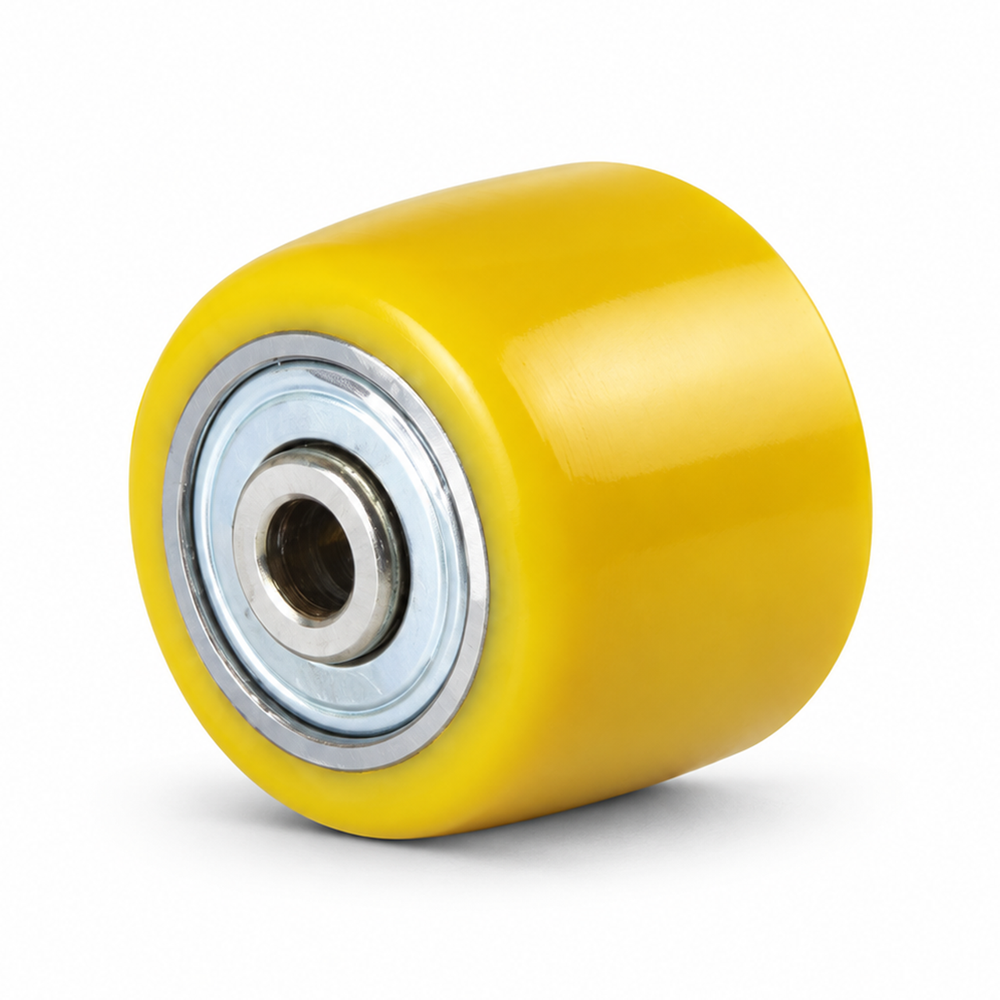 35 × 27 mm Polyurethane wheel with solid aluminium core, crowned – series 690