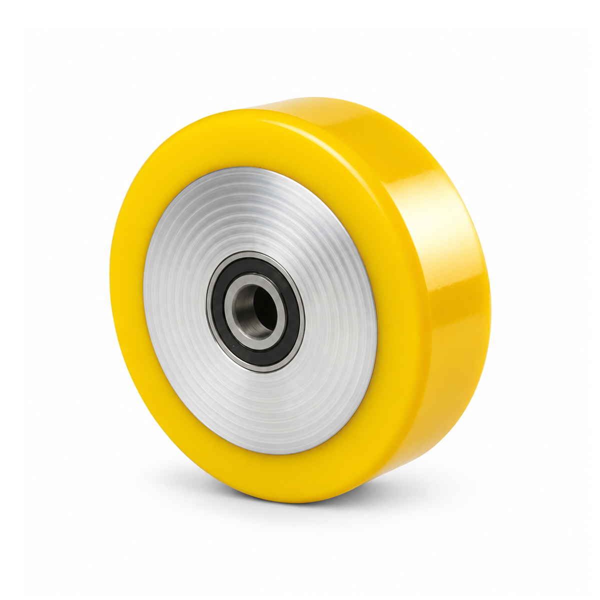 125 × 45 mm Polyurethan-Rad mit Alu-Vollkern, flach – Serie 690