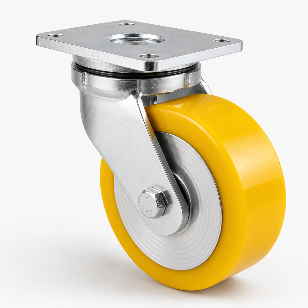 Schwerlast-Lenkrolle Ø 80 mm Doppelrad – Polyurethan PU – 500 kg – L-MG/690KFL/080/30