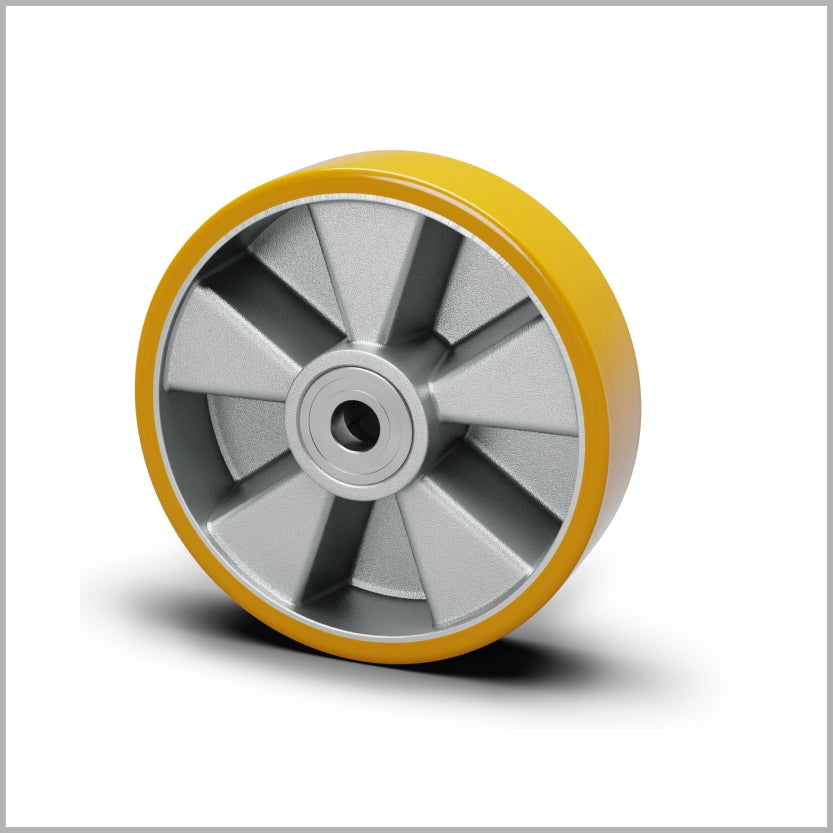Polyurethane wheel 125x40 mm | Aluminum rim | Ball bearing | Replacement wheel for transport castors