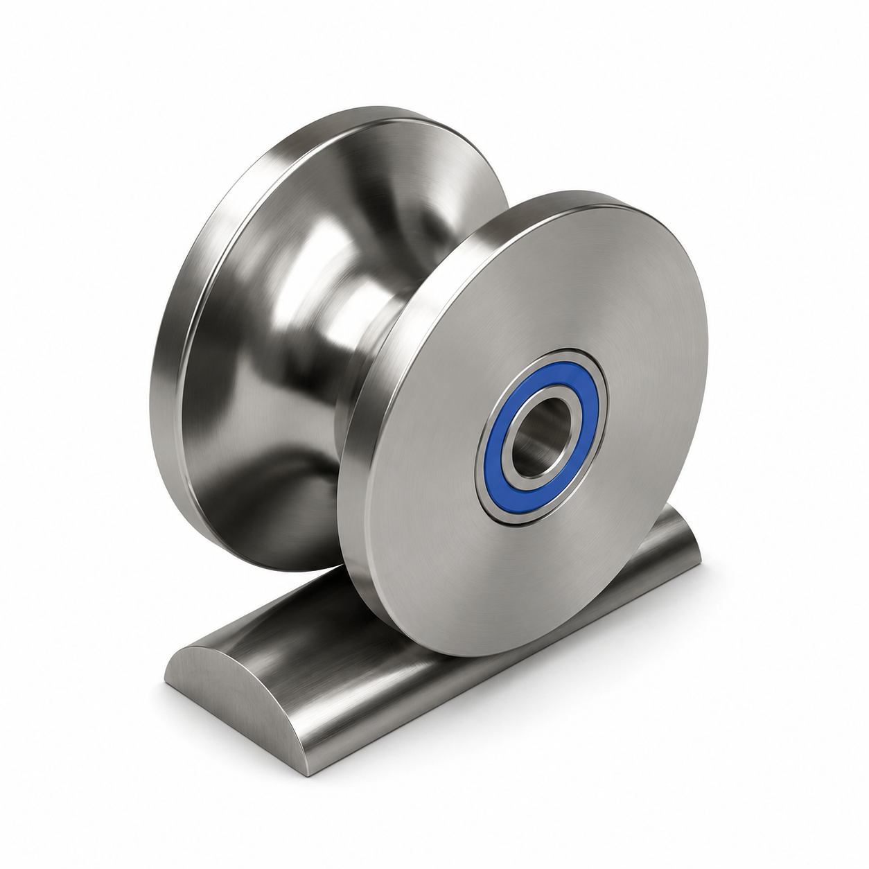 U-profile roller stainless steel 1.4301 Ø250 mm for 3" / 76,2 mm Rohr