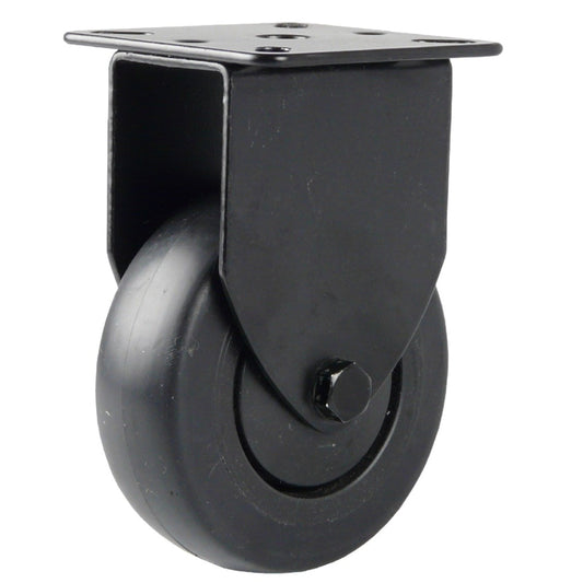 Black fixed castor for furniture and interior 50 mm